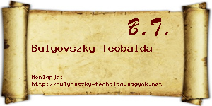 Bulyovszky Teobalda névjegykártya